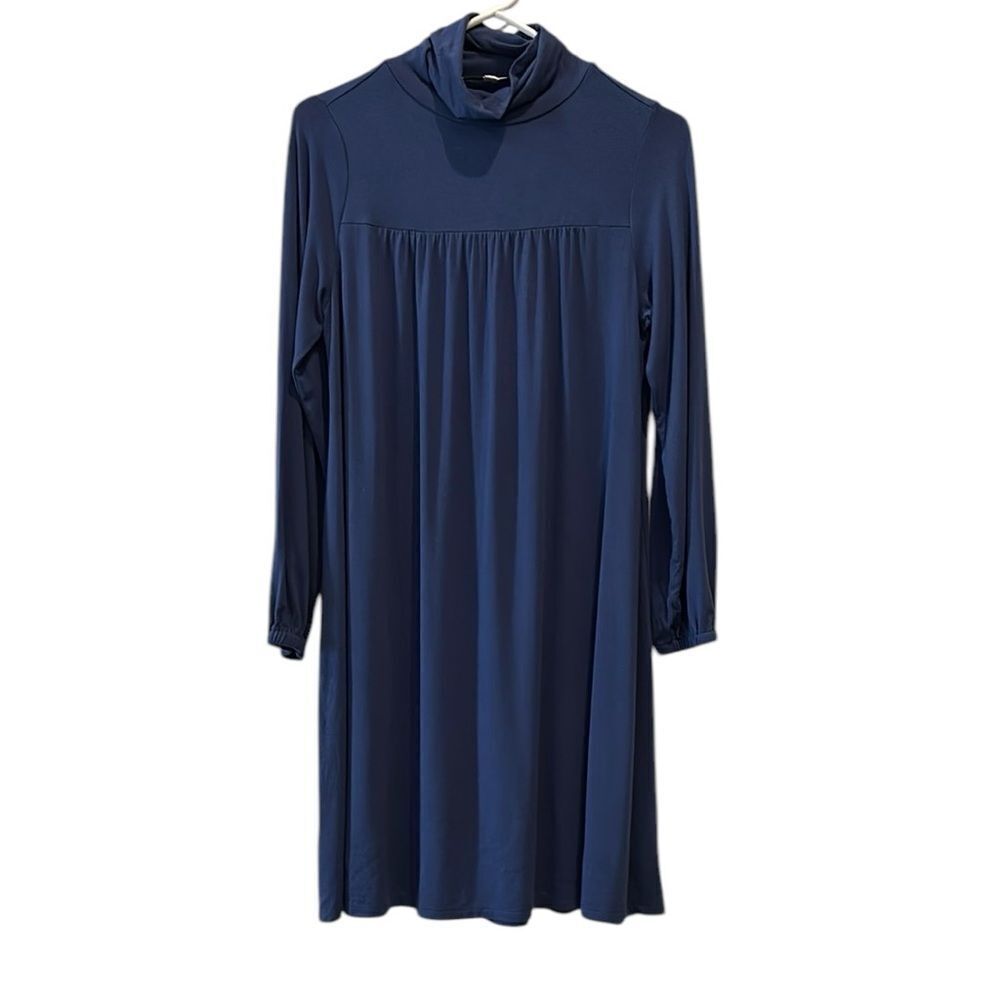 The Nines By Hatch Mock Neck Navy Blue Women's Maternity Dress Small